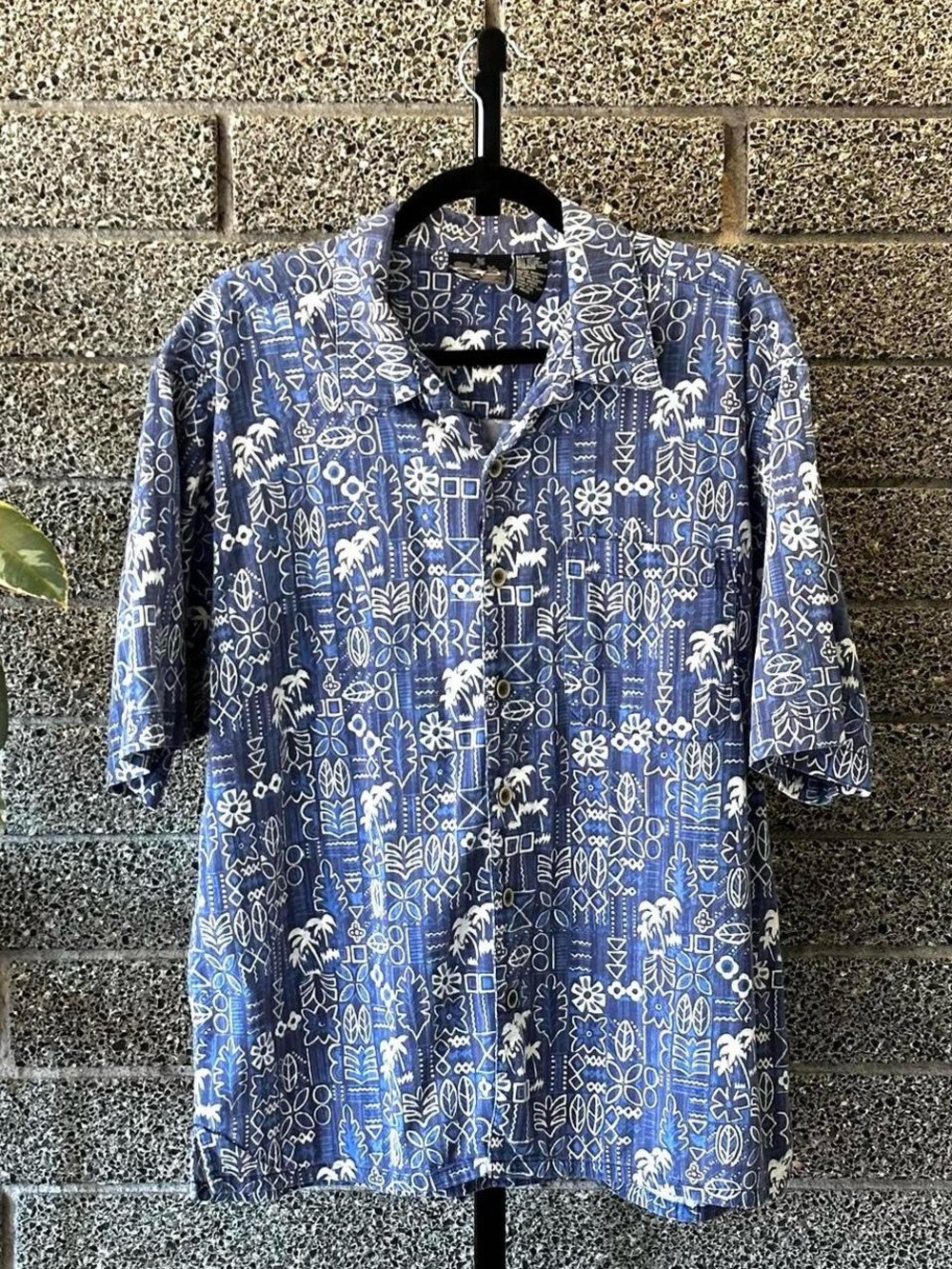 Vintage 90s Y2K Ocean Pacific Sport OP Sport Blue Hawaiian Shirt